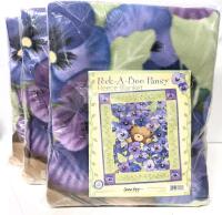 3 New Peek-A-Boo Pansy Fleece Blankets, 53.25" &times; 64.25" Each