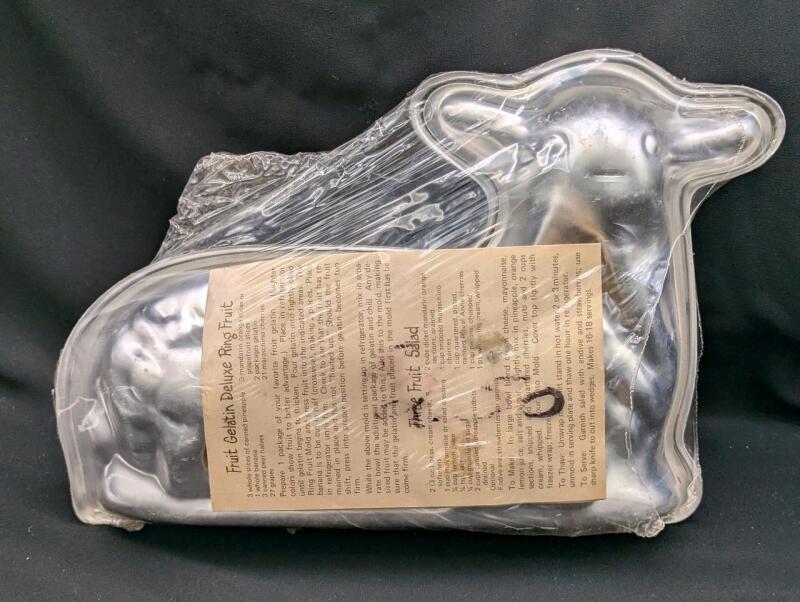Vintage New Sealed 3D Lamb Mold With Recipes - 8" Tall