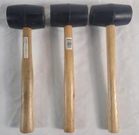 Three (3) 13.5" 16oz. Rubber Mallets