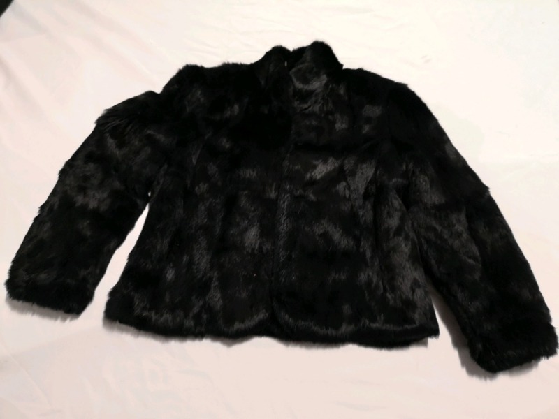 Vintage Women's Rabbit Fur Coat - Black