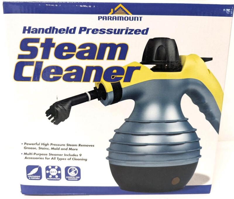 New Paramount Handheld Pressurized Steam Cleaner With 9 Accessories PH1019