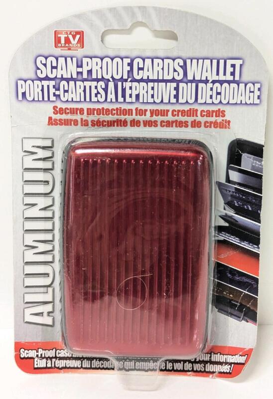 New Scan-Proof Hard Shell Credit Wallet, RFID Blocking, 7 Accordion Fan Pockets, Grooved Non-Slip Case, Open/Close Clasp