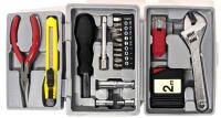 As-New Mini Tool Kit In Hard Plastic Case, 6" &times; 4" &times; 3.75", Broken Case Lock