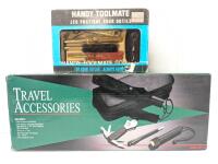 New Car Travel Accessories Kit (Battery Powered Flashlight, 5-in-One Tool, Pen Type Tire Gauge, Compact Umbrella) & Vintage New Handy Toolmate 600 Series Quick Repair Tool Kit