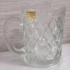 Vintage MCM Paul Sebastian Arcoroc Crystal Diamond Cut Glass 12oz. Mugs - Set of 6 w/Original Box . - 2