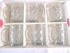 Vintage MCM Paul Sebastian Arcoroc Crystal Diamond Cut Glass 12oz. Mugs - Set of 6 w/Original Box . - 4