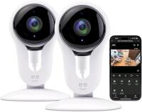 New 2-Pack Geeni Aware 1080p Indoor Smart Home Security Camera with 2-Way Talk, Night Vision and Motion Alerts, Works with Alexa and Google Assistant, No Hub Required, White