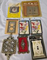 8 New Home Decor Items. 6 Light Switch Covers, 1 Plug Cover and 1 Plate Holder.