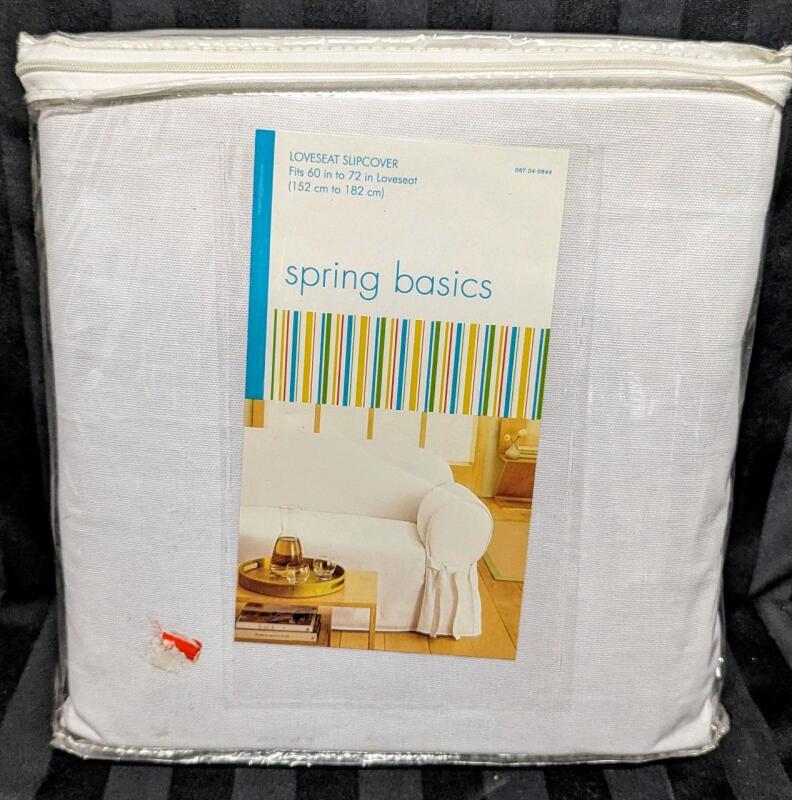New Spring Basics 100% Cotton Loveseat Slipcover, Fits 60" - 72" Loveseats