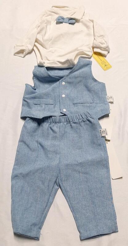 New Three-Piece Toddler Bowtie Vest Outfit