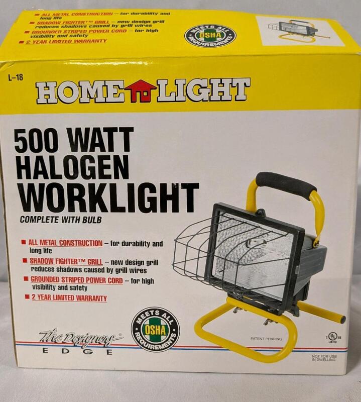 New Home Light 500 Watt Halogen Worklight.