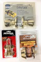 New Master Lock 4" Swing Bar 5160F, Entry Lock Security Deadbolt Latch & Single Cylinder Deadbolt