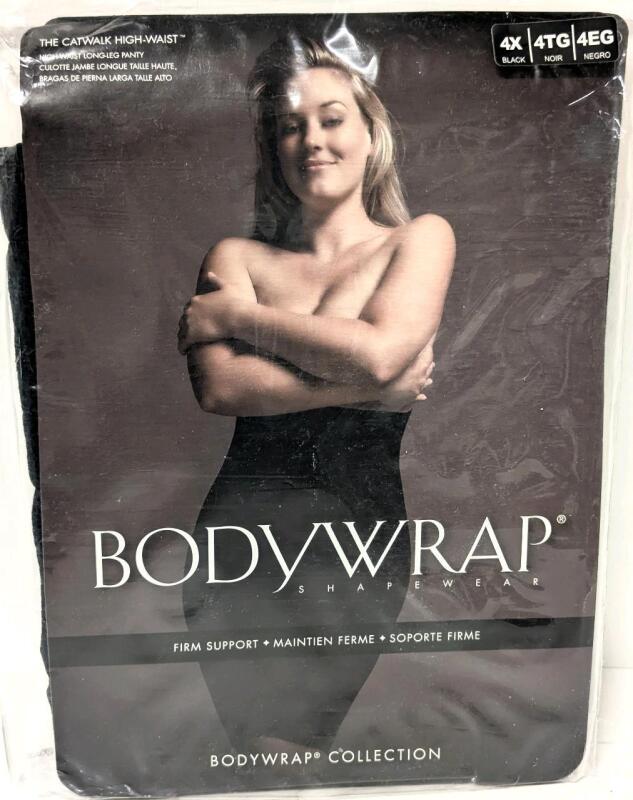 New Size 4XL (26-28) Women's BODYWRAP Shapewear : The Catwalk High-Waist Panty For Firm Support (Black), Retails $50