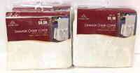 4 New Damask Chair Covers, 17.5" &times; 17.5" &times; 40"