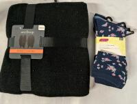 New Women's Clothing. One Size Fits Most West Loop Women's Poncho and 3 Pairs of Size 9-11 Charisma Women's Crew Socks