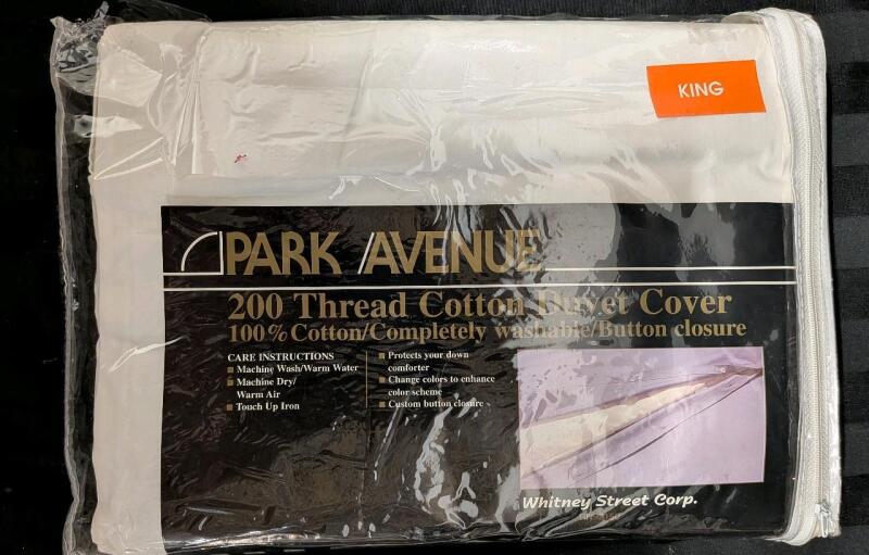 New King Size Park Avenue 200 Threadcount Cotton Duvet Cover
