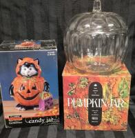 New Classic Solutions Adorable Cats Candy Jar & Not New Pumpkin Jar Made Expressly for Dunkin' Donuts