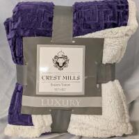 New Crest Mills Sherpa Throw Blanket. "50 x "60