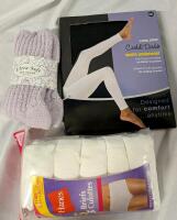New Women's Apparel Ultra Soft Spa Socks (One Size) 5 3xL Hanes Breifs and 1 XXL Cuddle Duds Long Warm Underwear.
