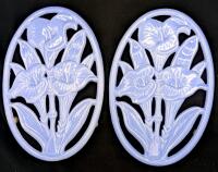 2 Vintage New Art Deco Calla Lily Tea Trivets, 5.75" &times; 8.5"