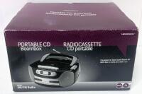 New Nexxtech Portable CD Boombox With Programmable CD, Single Casette Recorder + AM/FM Radio