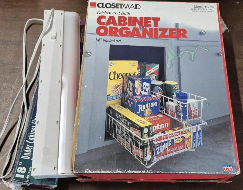 As New Closetmaid 14" Cabinet Organizer & Not New 18" Under Cabinet Light Working