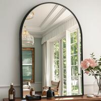 New JENBELY 26"x38" Arched Mirror, Black Arch Bathroom Mirror, Black Vanity Mirror with Metal Frame, Arched Wall Mirror for Bedroom, Living Room, Hallways