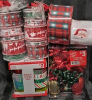 New Christmas Ribbon & Bows Lot
