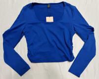 New Women&rsquo;s Large Scoop-Neck Long-Sleeved Croptop