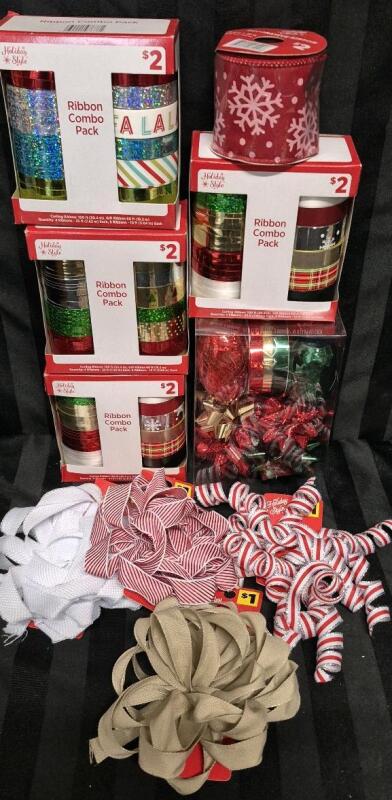 New Christmas Ribbon & Bows Lot