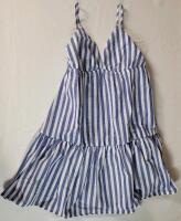 New - Women's Sz. Medium Shein Blue/White Strip Summer Dress
