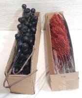 2 Boxes Of Glitter Plant Decorations