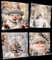 4 New Christmas & Winter-Themed Zippered Pillowcases : 17.5":&times; 17.5"