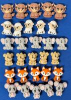 30 New Adorable Small 1.15" Tall 3D Animal Toys : Highland Cows, Sheep, Elephants, Bears, Foxes & Mice