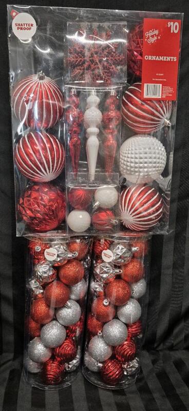 100 New Shatterproof Christmas Ornaments