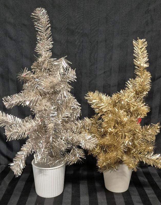 2 New 19" & 21" Tall Artificial Trees for Your Home Decor