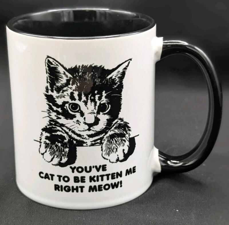 New Orca Coatings "You've CAT To Be KITTEN Me Right MEOW" Coffee Mug 3.75" Tall