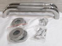 2 Stainless Steel Bar Handles w/ Installation Pieces