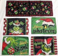 New Grinch Table Runner (35" &times; 13") & 4 Placemats (17.75" &times; 12.25")