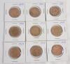 1917 & 1919 Canadian King George V Large One Cent Pennies . 1917 &times;3 & 1919 &times;6