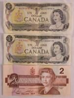 Two (2) 1973 Canadian Bank of Canada One Dollar Bank Notes & 1986 Canadian Bank of Canada Two Dollar Bank Note . All Bank Notes have been in Circulation