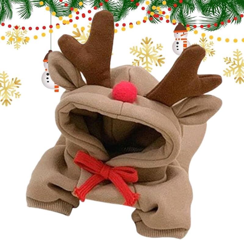 New Dog Size Medium (Back Length 12") Adorable Reindeer Dog Hoodie Sweater Costume