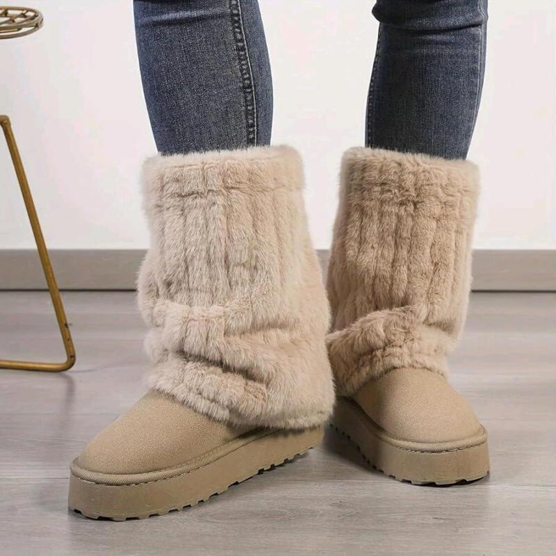 New Size 38 Women's Winter Pull-On Boots With the (Faux) Furrrrr