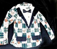 New Size XL Men's Ugly Christmas Dress Shirt Patterned Like A Jacket