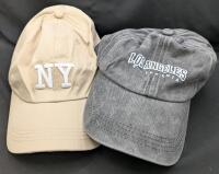 2 New O/S Unisex Adult Adjustable Ball Caps : NY & Los Angeles