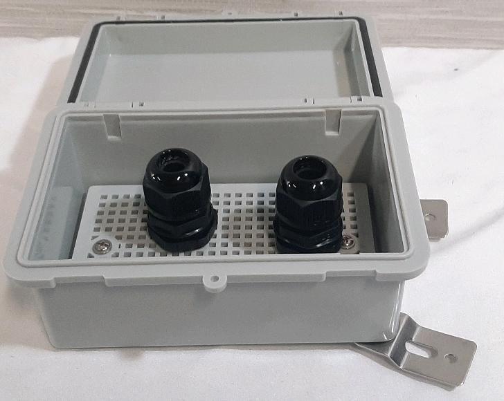As New Electric Distribution Box & 2 Cable Glands