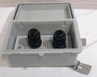 As New Electric Distribution Box & 2 Cable Glands