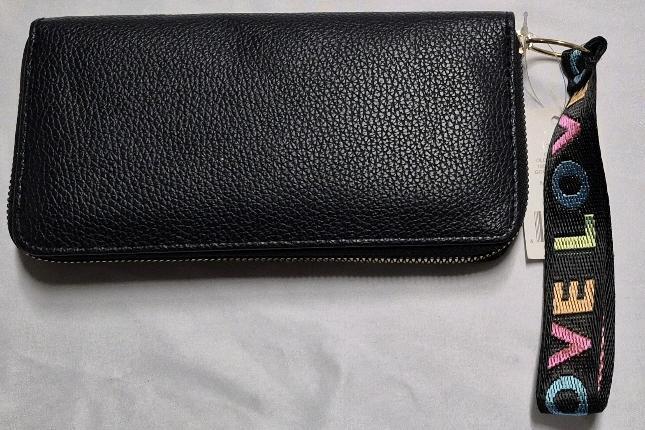 New Wallet with Wrist Strap 7.5" L by 4" W - LOVE on Strap