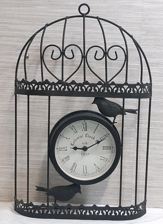 As New Metal Hangable Clock | Tested for Power, Works, 17&frac12;" Tall, 11" Wide