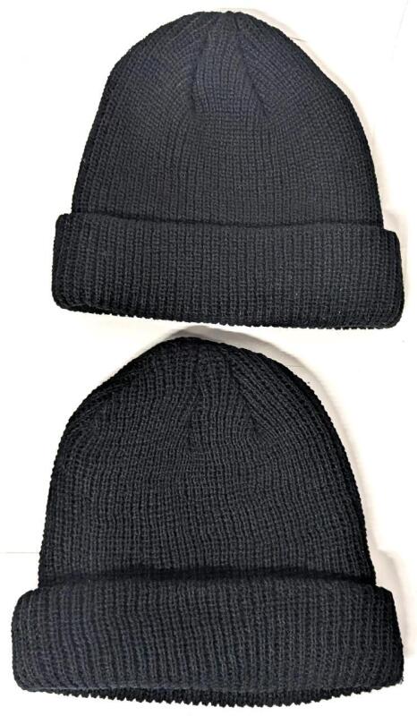 2 New Youth O/S Warm Knitted Beanies / Skullies / Caps